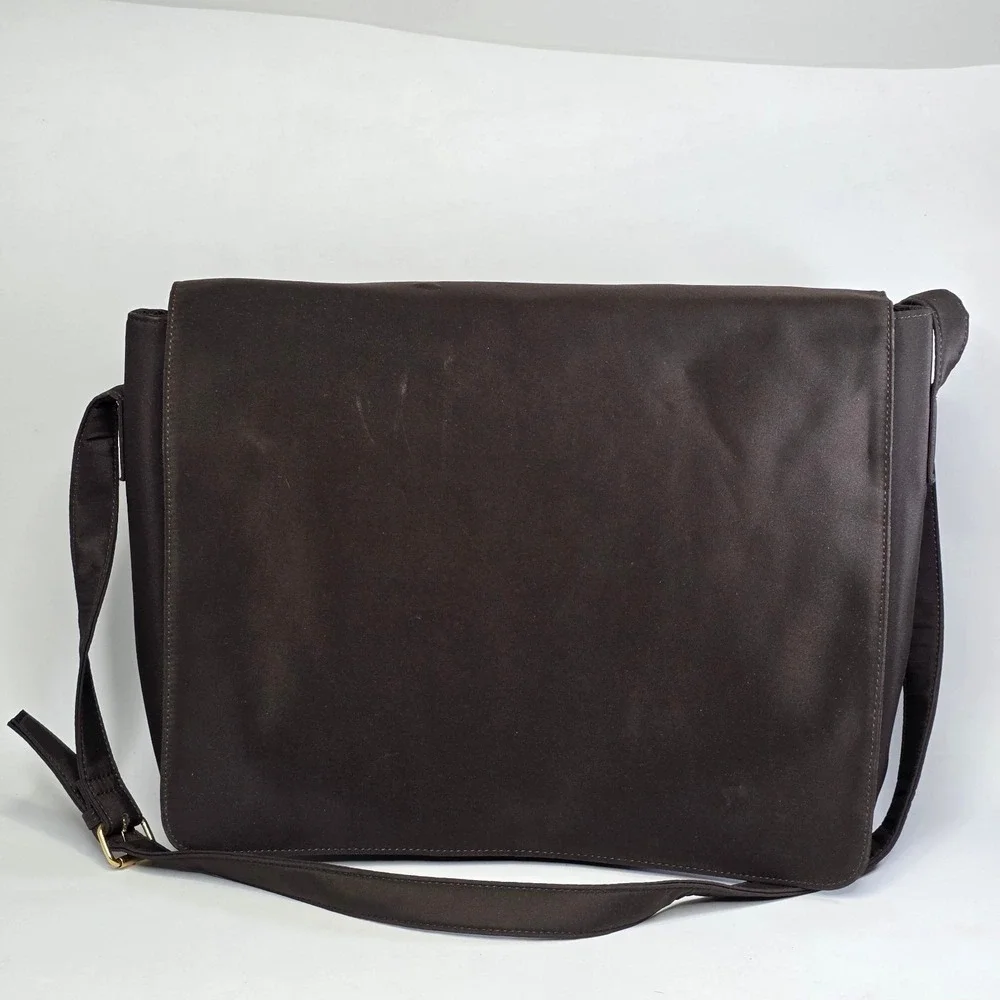 Valerie Stevens Messenger Bag Brown Crossbody Laptop Briefcase RN 13711 Large